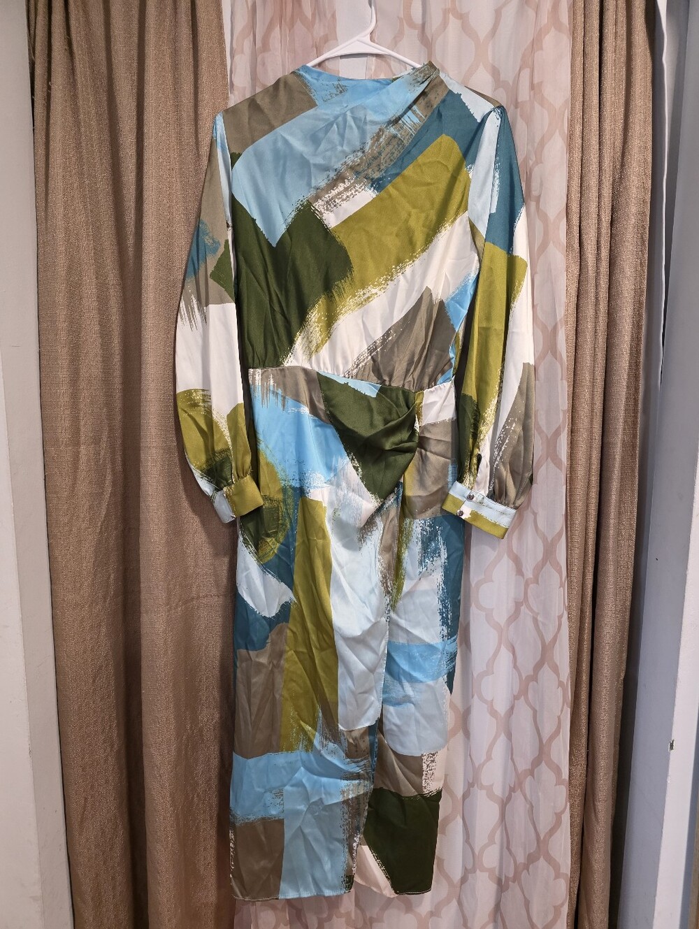 Zara Small Multicolored Absract Print Midi Dress Nwt